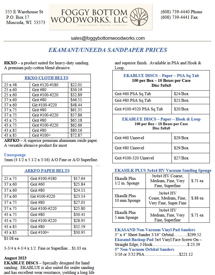 ekamant uneeda sandpaper prices flyer august 2023